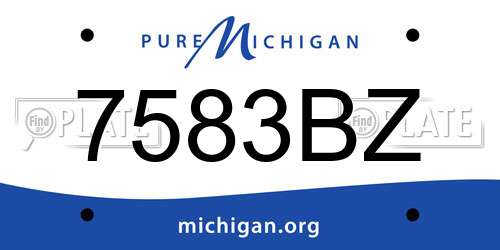 7583BZ Michigan License Plate