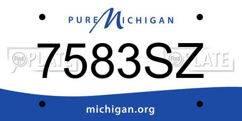 7583SZ Michigan License Plate