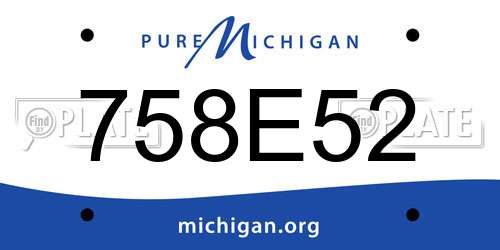 758E52 Michigan License Plate