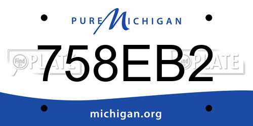 758EB2 Michigan License Plate