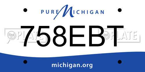 758EBT Michigan License Plate