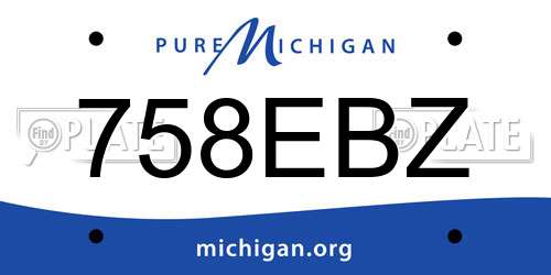 758EBZ Michigan License Plate