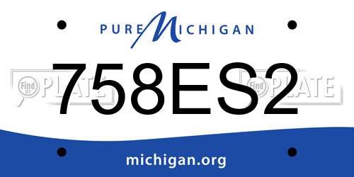758ES2 Michigan License Plate