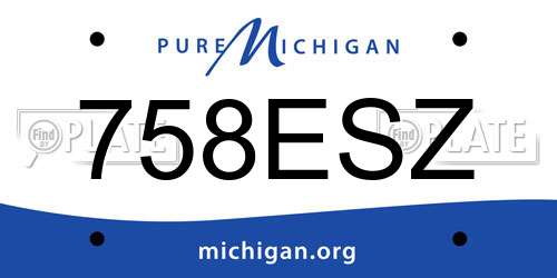 758ESZ Michigan License Plate