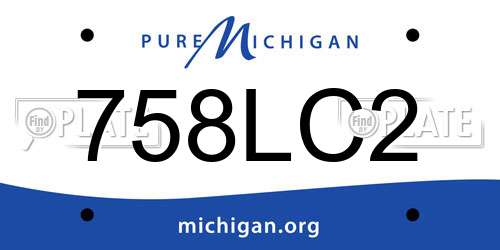 758LC2 Michigan License Plate