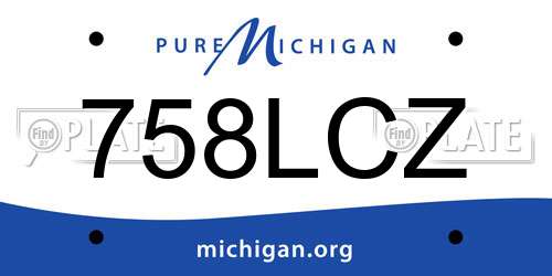 758LCZ Michigan License Plate