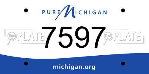 7597 Michigan License Plate