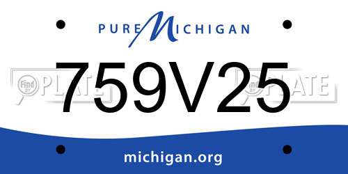 759V25 Michigan License Plate