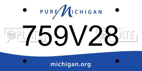 759V28 Michigan License Plate