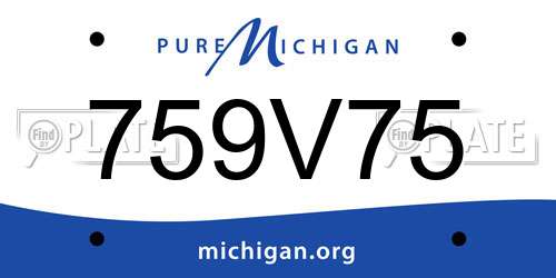 759V75 Michigan License Plate