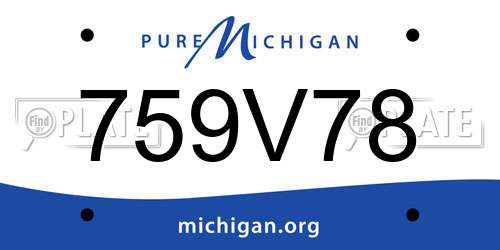 759V78 Michigan License Plate