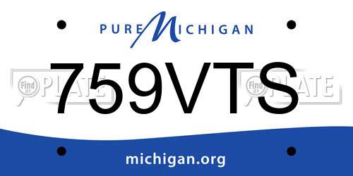 759VTS Michigan License Plate