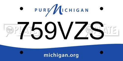 759VZS Michigan License Plate