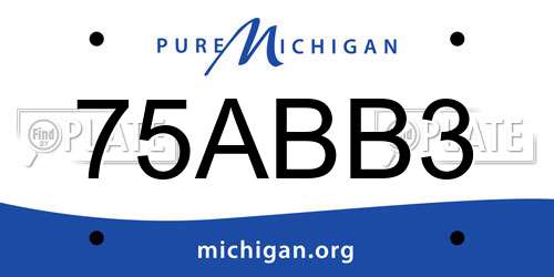 75ABB3 Michigan License Plate