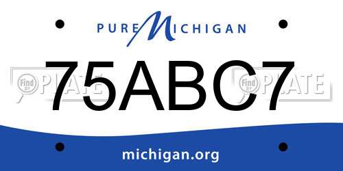 75ABC7 Michigan License Plate