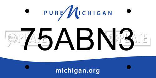 75ABN3 Michigan License Plate