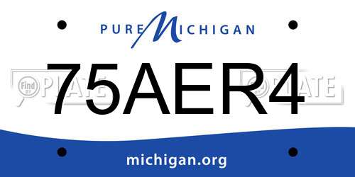 75AER4 Michigan License Plate