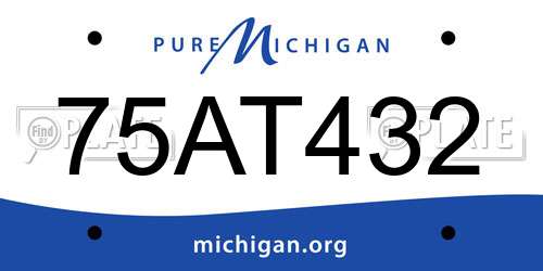 75AT432 Michigan License Plate