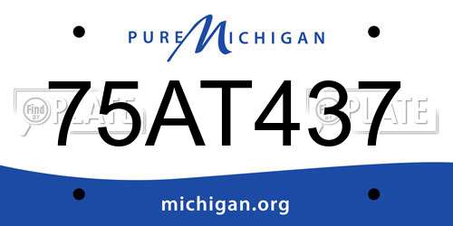 75AT437 Michigan License Plate