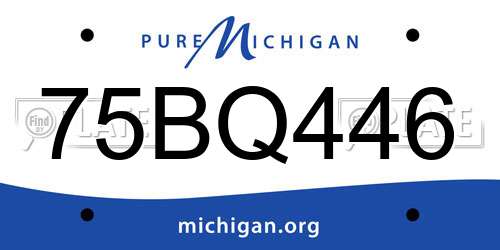 75BQ446 Michigan License Plate