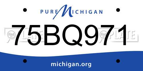 75BQ971 Michigan License Plate