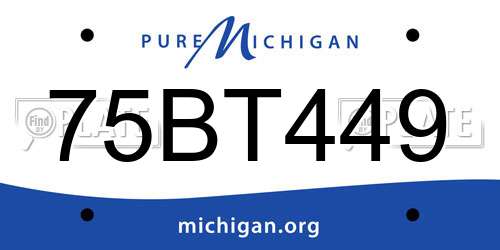 75BT449 Michigan License Plate