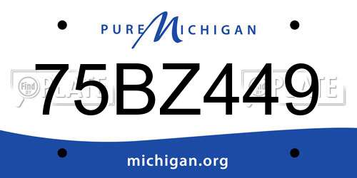 75BZ449 Michigan License Plate