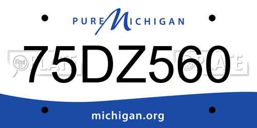 75DZ560 Michigan License Plate