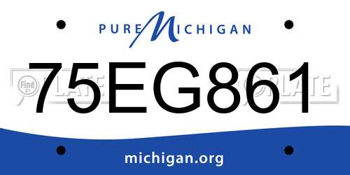 75EG861 Michigan License Plate