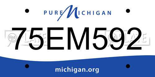 75EM592 Michigan License Plate