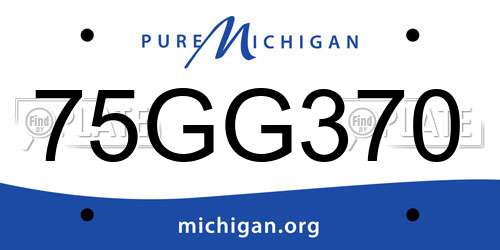 75GG370 Michigan License Plate