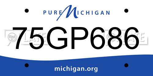 75GP686 Michigan License Plate