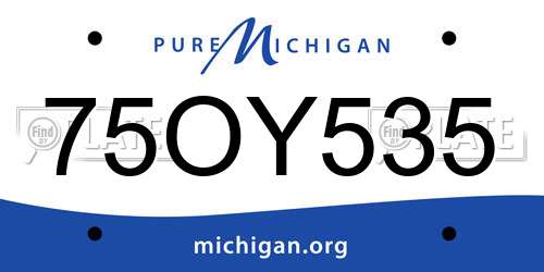 75OY535 Michigan License Plate