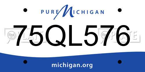75QL576 Michigan License Plate