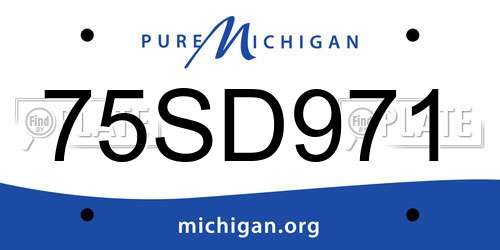 75SD971 Michigan License Plate