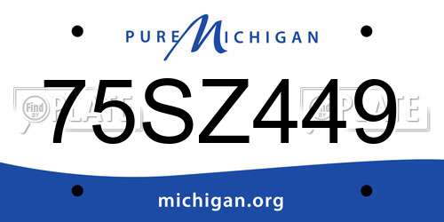 75SZ449 Michigan License Plate