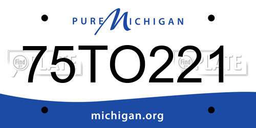 75TO221 Michigan License Plate