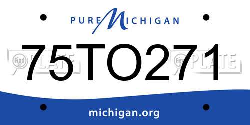 75TO271 Michigan License Plate