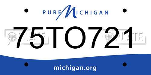 75TO721 Michigan License Plate