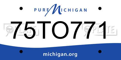 75TO771 Michigan License Plate