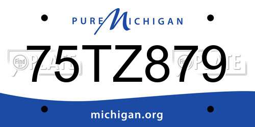 75TZ879 Michigan License Plate