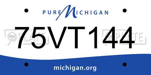 75VT144 Michigan License Plate