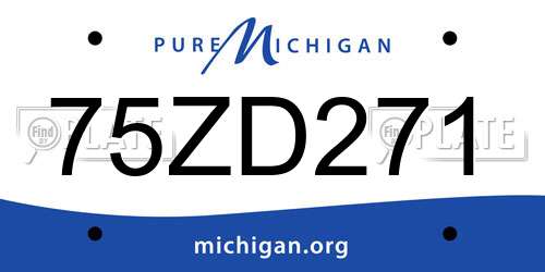 75ZD271 Michigan License Plate
