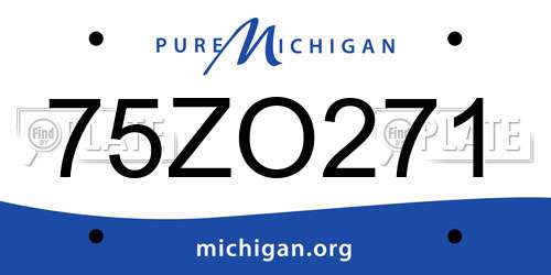 75ZO271 Michigan License Plate