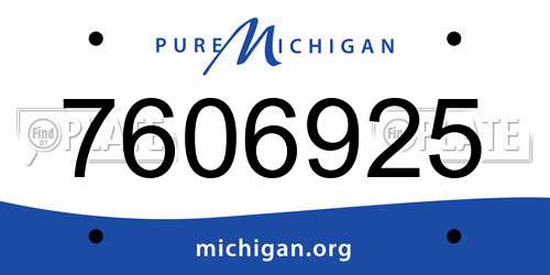 7606925 Michigan License Plate