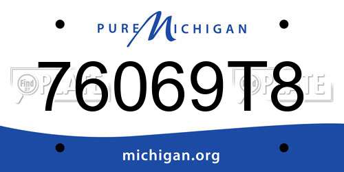 76069T8 Michigan License Plate