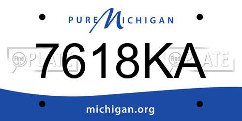 7618KA Michigan License Plate