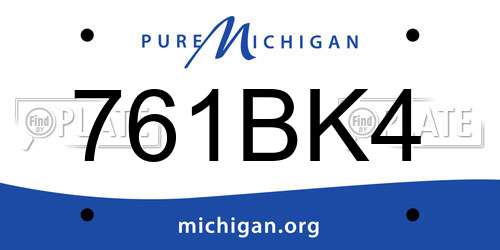 761BK4 Michigan License Plate