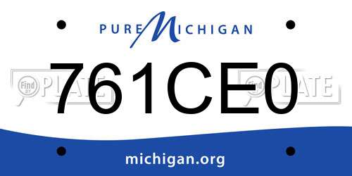 761CE0 Michigan License Plate