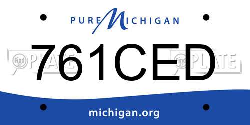 761CED Michigan License Plate